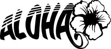 Autoaufkleber HAWAII BEACH TRIBAL Surfer Hibiskus Blumen Text ALOHA H60-1x55cm, Decal Sticker für die Seiten oder Heckscheibe, Blumenranke, Ornament, Schnörkel fürs Auto, Car Dekore Decals, Autotattoos Tuning-Foliensticker in 32 Farben wählbar