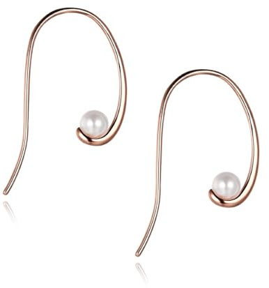 NOBEL SCHMUCK Creolen 925 Sterling Silber Perlen-Ohrringe Damen