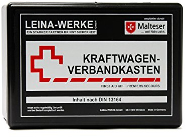 LEINA-WERKE REF 10104 Leina Kfz-Verbandkasten Unser Bester, Inhalt DIN 13164