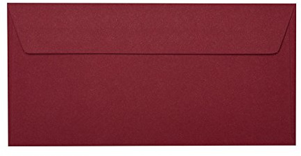 Paper24 je 25 DIN lang Briefumschläge mit Haftstreifen (ohne Fenster) 11x22 cm Bordeaux