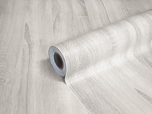 Dimex, pellicola autoadesiva per mobili, motivo con legno, rovere bianco, decorativa, per porte, cucina, armadio, tavolo, larghezza rotolo: 90 cm