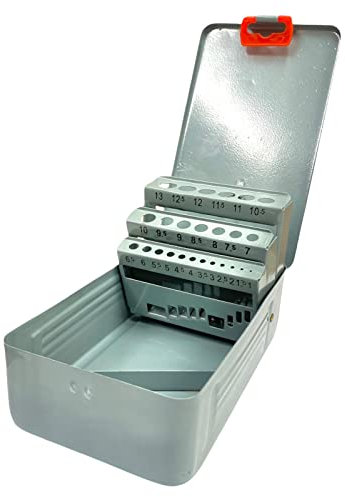 Drill Bit Organiser Metal Empty Hard Storage Case Tool Box for 25 Twist Drill Bits Set Size 1-13 Tools Rack Stand Organizer