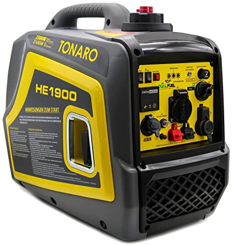 Tonaro Stromgenerator Dual Fuel Inverter - mobiler 2300 Watt Stromerzeuger Benzin LPG Gas Generator - 4 Takt Notstromaggregat mit AVR-System - Leise Leicht Kompakt - Parallelbetrieb möglich