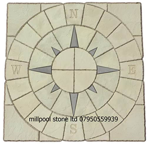 1.8m Nautical Compass Circle + Squared Off Kit Patio Garden paving Stones