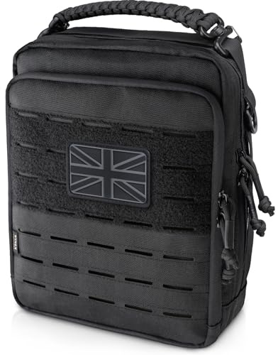 WYNEX Taktische Molle Admin Pouch, Utility EDC Pouch Organizer Modular Tool Pouch von Double Layer Design Medical EMT Befestigung Tasche Große Kapazität mit Elastischem Gurtband Insert Panel