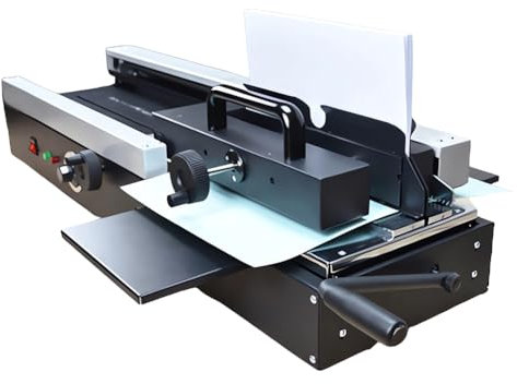 QUTBAG A4-Buchbindemaschine, 200 Stück/h kabelloser Heißkleber-Papierstanzer, Leimstärke 40 mm, Leimlänge 32 cm, für Büro-, Buch-, Papieralben-, Notebook-Präsentationen