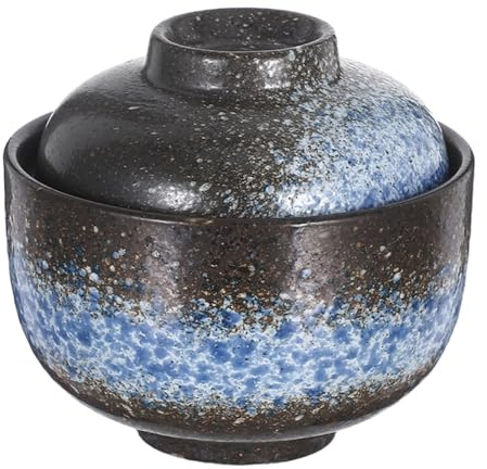 Cabilock Japanische Keramik Suppenschüssel Mit Deckel 450Ml Gedämpfte Schüssel Für Suppe Dessert Und Vogelnest Servierschüssel Für Küche Und Haushalt