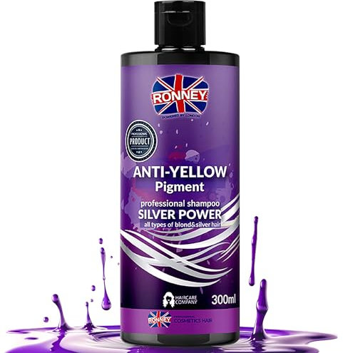 RONNEY Purple Shampoo for Blonde Hair that Eliminates Brassy Tones and Yellow Tint - 300ml Professional Blonde Shampoo for Bleached, Silver & Grey Hair - No Yellow Formula that Lightens & Adds Shine