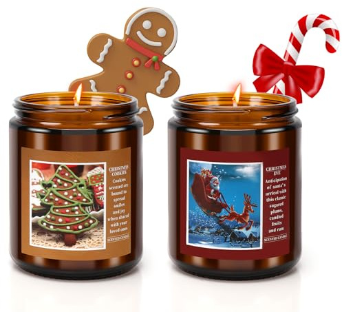 Duftkerze Set,Duftkerzen Geschenkset für Frauen,2 verschiedene Düfte Weihnachtskerze,Natürliches Sojawachs Damen Weihnachten Deko Duftkerze für Weihnachten,Geburtstag,Muttertag, Valentinstag