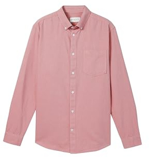 TOM TAILOR Camisa para Hombre, 38464 - Samba Red Chambray, M