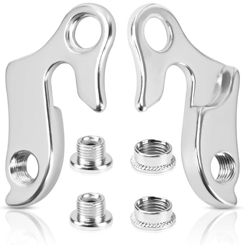 FLEXNOVA Schaltauge, 2 Stück Mech Schaltauge Fahrrad Heckhaken mit Befestigungsschrauben Aluminiumlegierungs Schaltauge Cube Ersatz Schaltwerk Aufhänger Schaltwerkhaken Bike Gear Hanger für Fahrrad