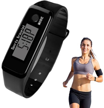 Step Counter Bracelet, LED Display Digital Pedometer Watch, Smart Step Counter for Women Men, Accuracy Fitness Band with Step Calorie Counter, Portable Sports Fitness Tracker for Running