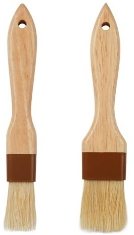 2 Stück Backpinsel,Küchenpinsel,Backpinsel Naturborsten,BBQ-Bürsten,Pinsel Backen,ölpinsel,Lebensmittelpinsel,Kochpinsel,Butterpinsel,Grillpinsel,Kuchenpinsel,für Sauce Eieraufstrich Marinade Pastry