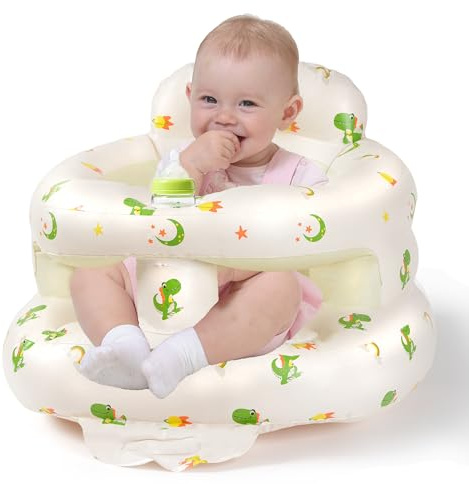 Inflatable Baby Chair,Inflatable Baby Seat for Babies 3 Months & Up,Blow Up Chair with Built-in Air Pump, Used for Learning to Sit,Shower, Camp, etc