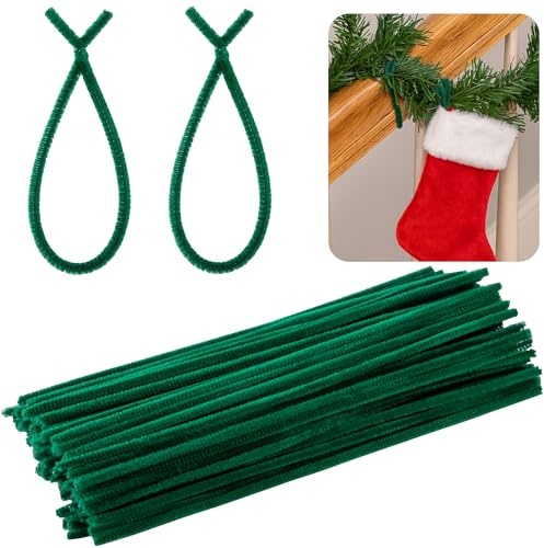 Flauschige Weihnachtsgirlande, 30 cm, grün, flexibel, dekorative Bindebänder, wiederverwendbar, Urlaubsdekoration, Girlande, Drahtbinder für Weihnachten, Halloween, Party, Hof, Wand, Tür, Outdoor, 100