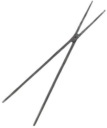CLISPEED Schmiedeeiserne Müllzange Lang mit Spitzem Greifkopf Stabiler Abfallpicker für Garten Camping und Haushalt Schwerer Outdoor Greifarm für Müllaufnahme und Holzzange