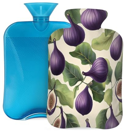 Bouillotte avec housse de 2 L, figuier pour adultes, pour soulager la douleur