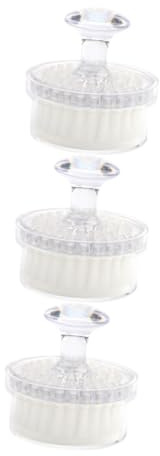 LALADEFIEE 3pcs Manual Facial Cleaning Face Brush Set Lid White Crystal Multi-function Face Scrubber Brush for Deep Cleansing and Exfoliating Suitable for Home and Travel