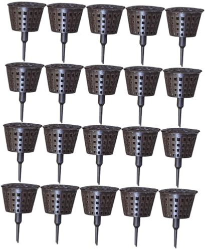 VICASKY 20 Pièces Lot de Paniers à Engrais Réutilisables Plastique avec Couvercles Boîtes de Fertilisation Portables pour Jardinage Contrôle Pratique de Engrais Protection Animaux et Vent