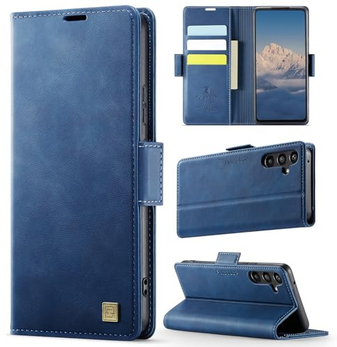 Teeirllim Funda para Samsung Galaxy A34 5G, Funda Billetera de Cuero PU Bloqueo RFID, Cierre Magnético Soporte Plegable, Flip Case Ranura para Tarjeta Carcasa, for Samsung Galaxy A34 5G, Azul