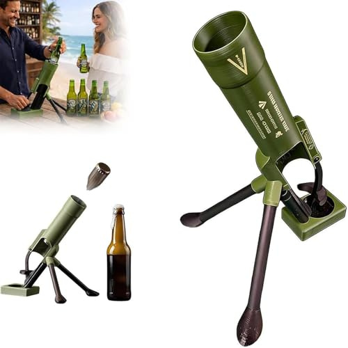 ZVD Apribottiglie per Mortaio, Tubo di Apertura per Bottiglie di Birra, a Mani Libere, Tattico, Pesante, Divertente Apribottiglie di Birra per Bar, Scaffali, Scrivanie (Verde)