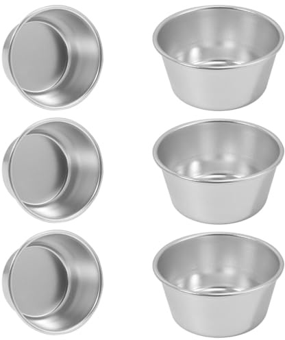 IDEANATEGRATE Stampi per Muffin in Lega di Alluminio 6 Pezzi Multiuso per Dolci e Budini, Facili da Conservare per Cucina e Preparazioni Fai da Te
