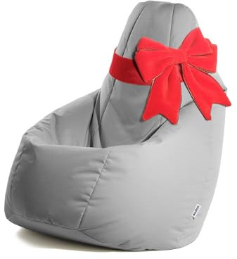 Avalon - Pouf Poltrona Sacco Grande L Jive, Puffo per Sedersi Ergonomico, Pouf a Sacco in Tessuto Antistrappo e Impermeabile, Comoda Poltrona a Sacco Moderna, Made in Italy(80x80x125cm-Grigio)