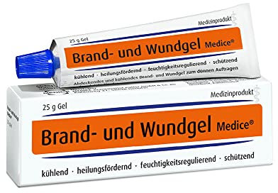 Brand und Wundgel Medice 25 g bei Verbrennungen, Sonnenbrand, Insektenstichen & Schürfwunden - für Kinder & Erwachsene - direkter Kühleffekt
