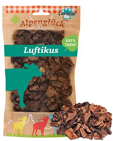 Carnello Leckerli Hund – Alpenglück Luftikus – Hundefutter trocken Getreidefrei, Hunde Leckerlis getreidefrei – Hundeleckerli Getreidefrei - Wiederverschließbare Beutel (1 x 100g)
