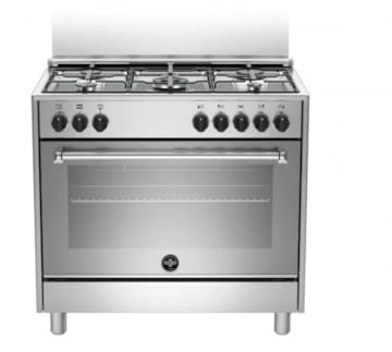 La Germania Cucina Americana AMN965EXVC, 90 Cm, 5 Fuochi, Forno Elettrico Multifunzione, Manopole Soft Touch, Acciaio Inox, Classe Energetica A