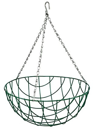 Dehner Hängeampel Basket, Ø 35 cm, Metall/Kokosfaser, grün