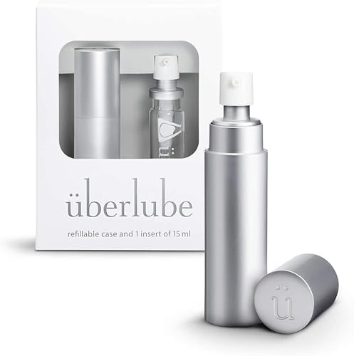 Uberlube Premium Silikon Gleitgel – Diskretes Reise-Set (Silber – 15ml) | Geruchlos, latexsicher, wasserfest, langanhaltendes Gleitgel, persönliches Gleitmittel für Privatsphäre