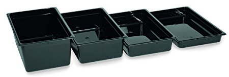 getgastro Gastronormbehälter, GN 1/1, Schwarz, Optionale Größen und Deckel wählbar, Serie 95, Kunststoff (A3-150 mm Tiefe)