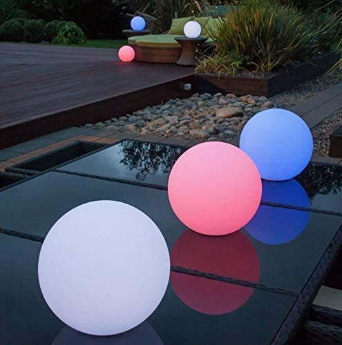 Bola LED solar 40cm, lámpara esfera de 7 colores RGB, incluye función de cambio de color + anclaje