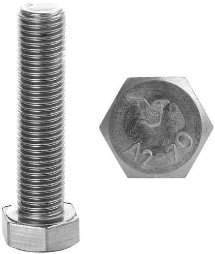 Sechskantschrauben M6x55 Edelstahl (10 Stück) DIN 933 Gewindeschrauben Sechskant Maschinenschrauben FASTON®