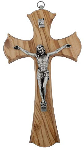 Wooden Wall Crucifix | Choose from 5 Beautiful Designs | Great Christian Gift for Weddings and Housewarmings | Home Goods | Made in Italy (8.5 Simple Cross)