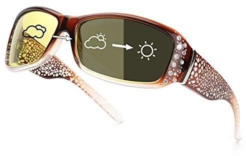 IGnaef Photochrome Nachtsichtbrille für Frauen zum Fahren, blendfreie polarisierte Sicherheit bei Nacht/Regen/Reiten