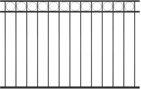 vidaXL Pannello di Recinzione da Esterni Barriera Protettiva Recinto Inferriata Staccionata Perimetro Recintato in Acciaio 1,7x1 m Nero