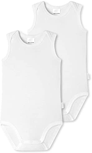Schiesser Unisex Baby 2 PACK Wickelbody ohne Arm mit Knöpfen - 100% Organic Bio Baumwolle - Größe 56 bis 104
