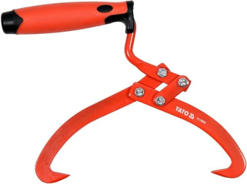 Yato Morsetto tronco| pinza di presa per lo spostamento stabile dei tronchi in legno - Strumento professionale per la movimentazione dei tronchi Rosso/Nero