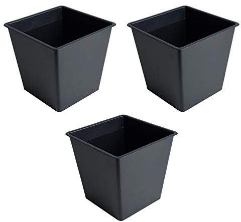 ESTEXO Kunststoff Einsatz für Polyrattan Blumentopf 26 cm Pflanztopf Anzuchttopf Blumenkübel Pflanzkübel Topf (3 Stück)