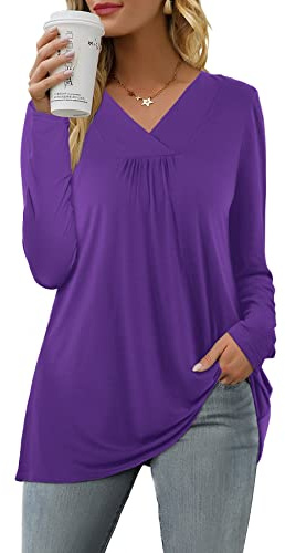 Florboom Womens Long Sleeve Tunic Tops Elegant Blouse