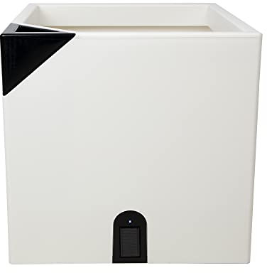 Ondis24 Smarter Pflanzkübel Blumenkübel Blumentopf Aqualight 43L mit LED Wasseranzeige und integriertem Bewässerungssystem (weiß)