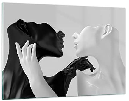 ARTTOR Decoracion Salon Negro Blanco Estatua Vidrios decorativos 120x80cm Cuadro Sobre Vidrio Moderno Cocina Cuadros Pared Impresiones Impresión en Cristal Wall Art Prints Grande XXL GAA120x80-4736