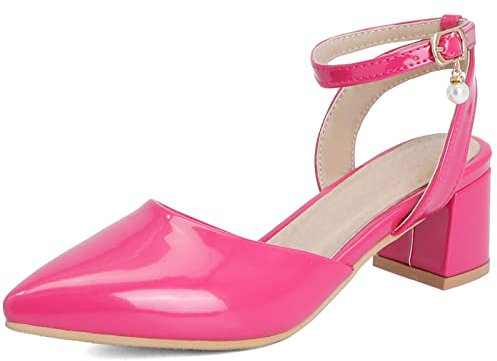 Vrupons Scarpe con tacco alto da donna con punta a punta, Fucsia, 43 EU