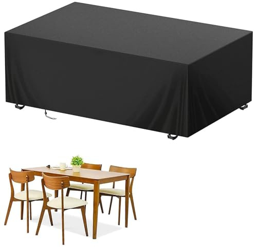 Housse imperméable pour Meubles de Jardin 107x104x80cm Housse de Meubles de Jardin pour Table et chaises 420 Oxford Furniture Housse de Protection Anti-poussière pour extérieur, Table et chaises Noir