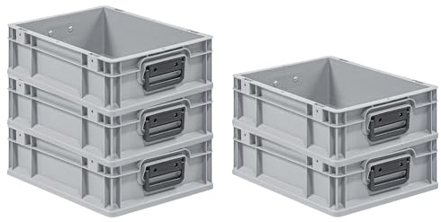 PROREGAL SparSet 5x Eurobox NextGen Portable Duo | HxBxT 12x30x40cm | 11 Liter | Eurobehälter, Transportbox, Transportbehälter, Stapelbehälter