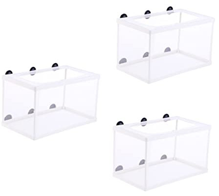 OFFSCH 3stücke Aquarium-saugnäpfe Zum Befestigen Von Fischinkubatoren Trennnetzen Und Fischzuchttanks Clevere Fischschutzboxen Aus Netzgewebe Für Aquarienhaltung Weiß