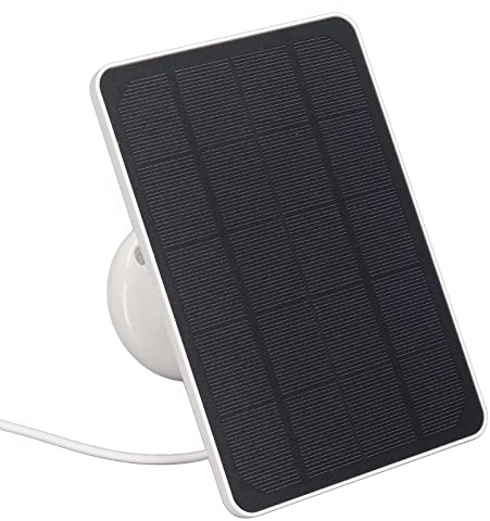 Panneau solaire pour caméra de sécurité extérieure sans fil, alimentation continue étanche 10W pour caméra extérieure à batterie rechargeable, chargeur solaire à port micro USB (Blanc)