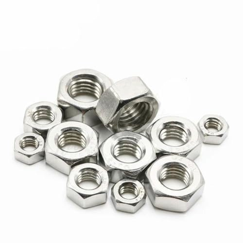 1/50/100 Stück A2 304 Edelstahl Sechskant-Sechskantmutter für M1 M1,2 M1,4 M1,6 M2 M2,5 M3 M4 M5 M6 M8 M10 M12 M16 M20 M24 Schraubenbolzen-5 Stück M12